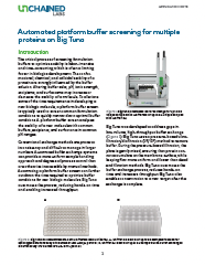 Automated platform buffer screening for multiple proteins on Big Tuna