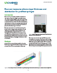 Bouncer measures silicone layer thickness and distribution for prefilled syringes